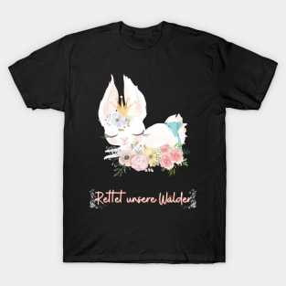 Häschen Wald Retten Prinzessin Blumen Süß T-Shirt